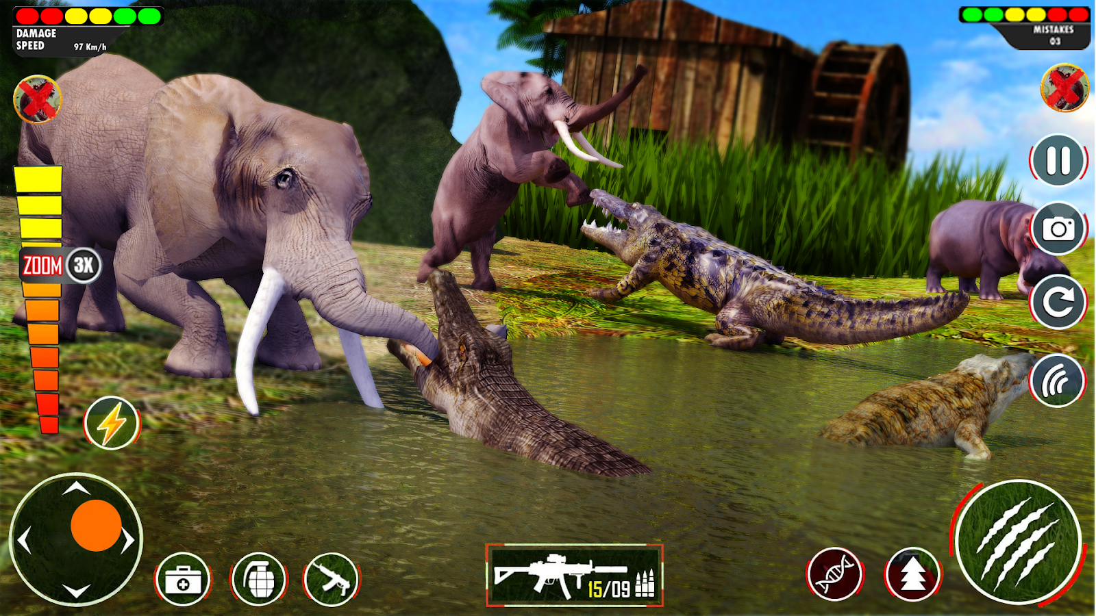 Hungry animals. Crocodile game. Game Crocodile Words in English.