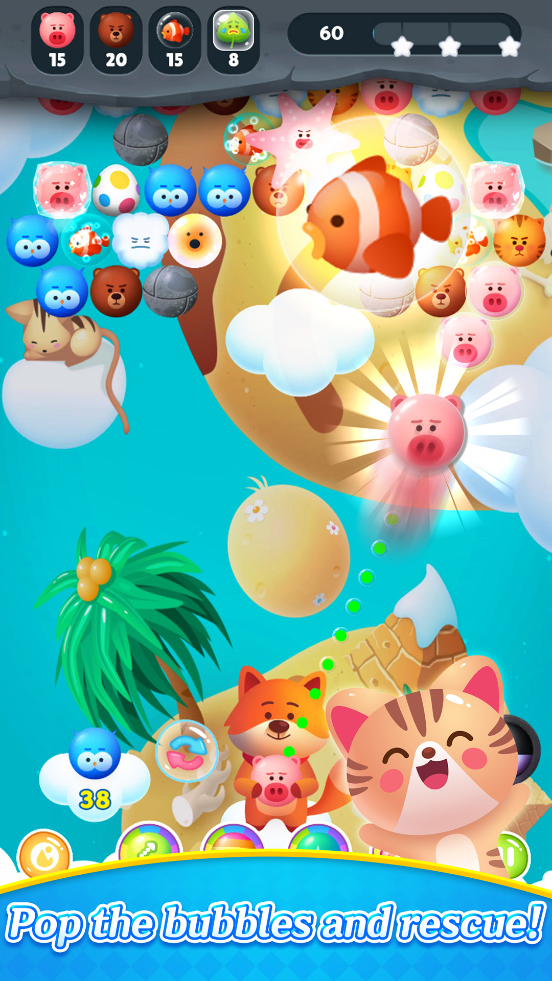 Скачать Bubble Shooter : Animals Pop 2.5 (Мод, Бесплатные покупки) на  андроид